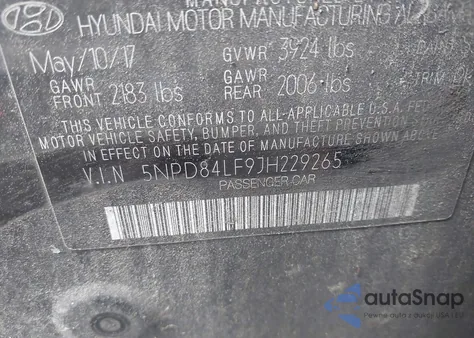 2018 Hyundai Elantra Sel from USA, damaged, VIN 5NPD84LF9JH229265